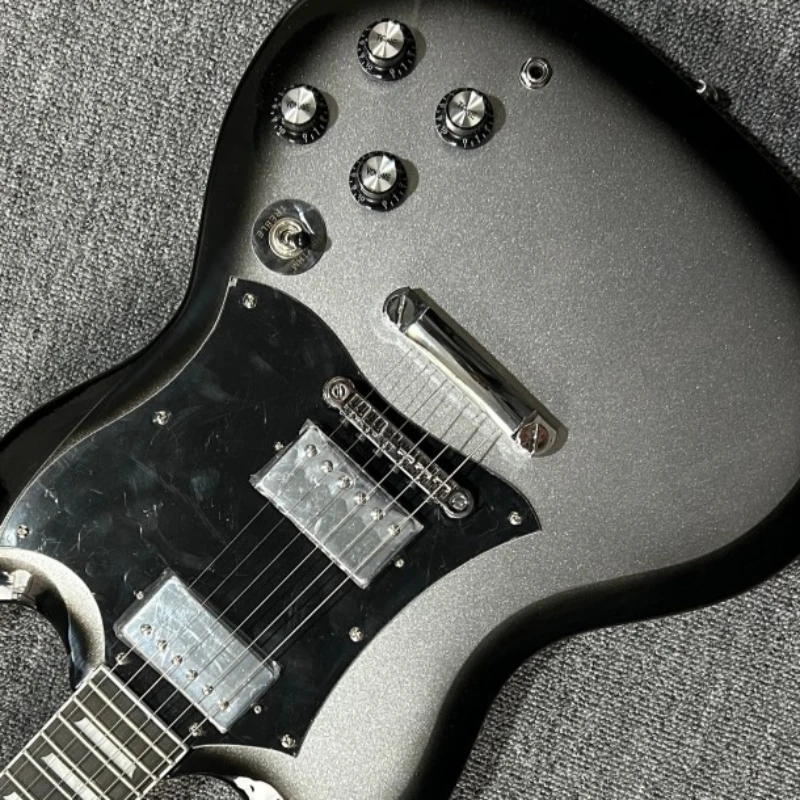 

40-дюймовая электрогитара Silver SGS, корпус из красного дерева, гриф из палисандра, бесплатная доставка, для профессиональных гитаристов