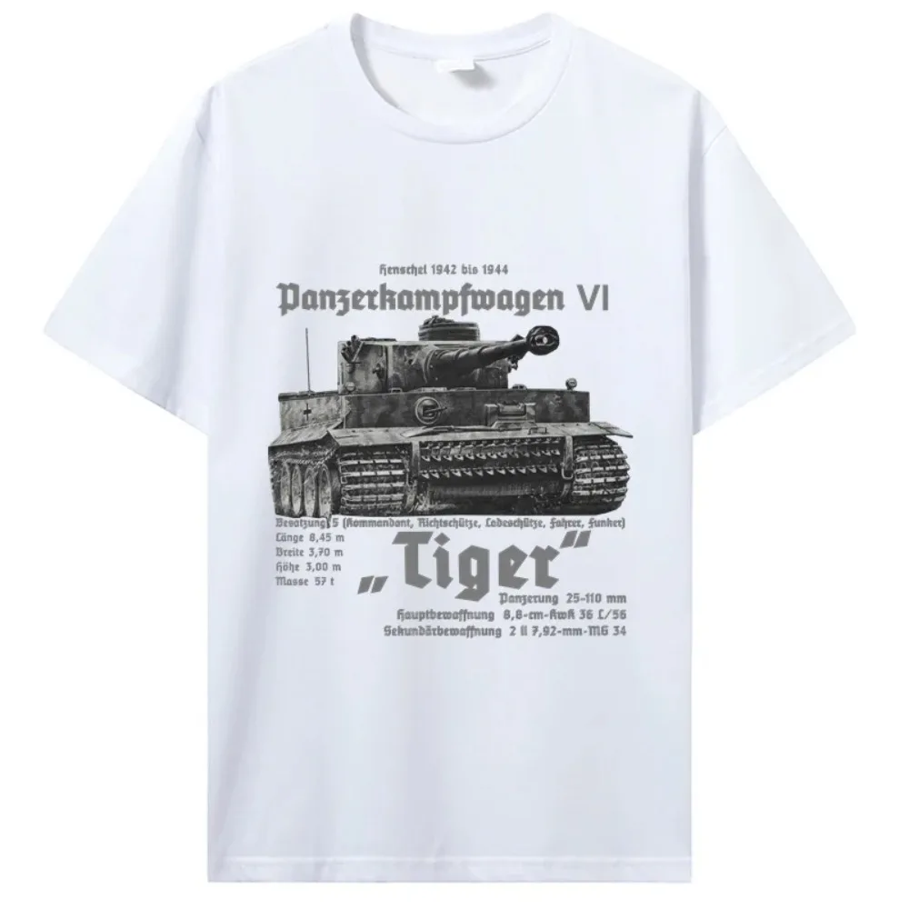 T-shirt d'été pour hommes de la Division Panzer allemande Tiger Tank de Royal Arsenal, 100% coton, style rétro, adapté aux hommes et aux femmes