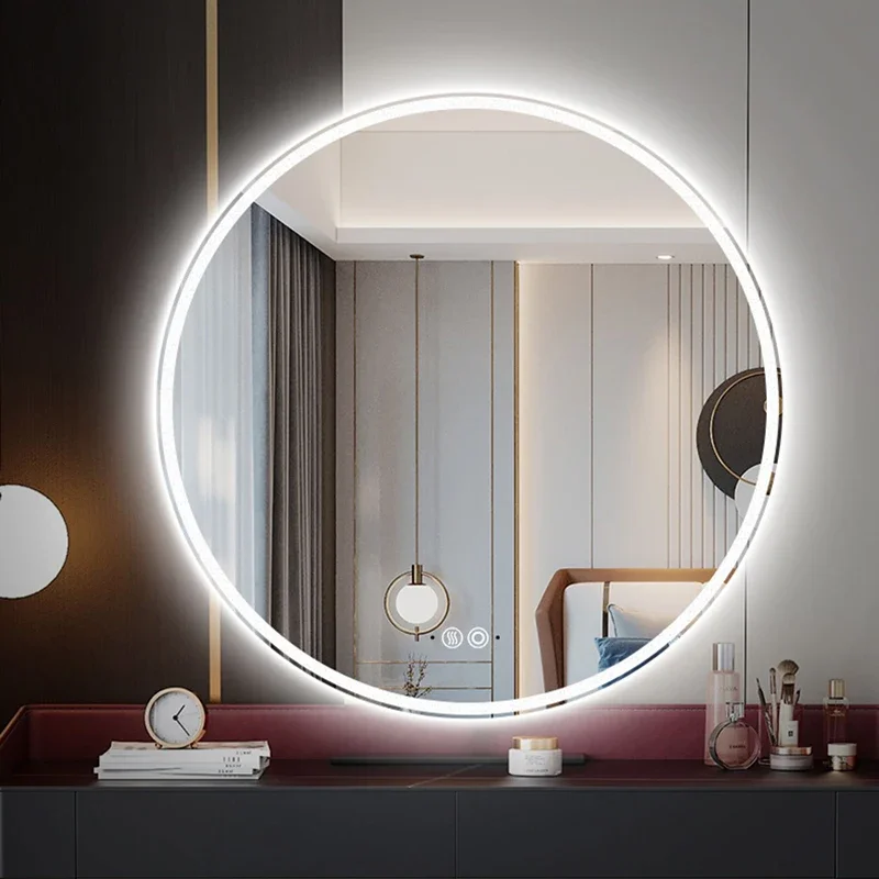 Modern Wall Mirror Bedroom Makeup Barber Funky Cosmetics Circular Light Vintage Bathroom Mirror Smart Espelhos Home Products