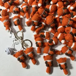 Finished Product 3cm Mini Crocheted Little Fox Hand Woven Pendants Creative Gift DIY Handmade Yarn Crochet Bag Key Pendant