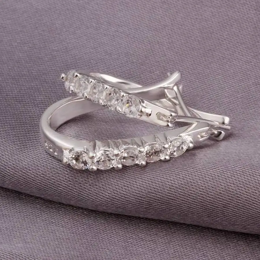 925 Sterling Silver retro elements elegant gorgeous design Silver Earring crystal women lady wedding Jewelry free shipping cute