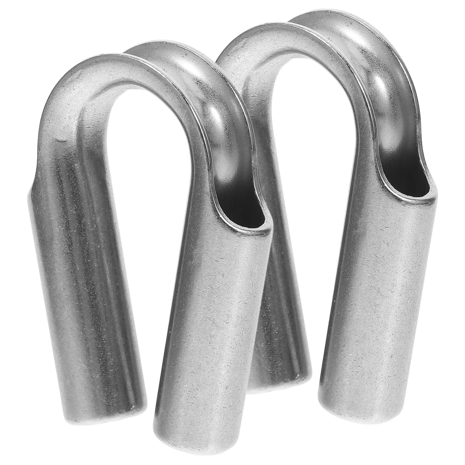 2pcs Stainless Steel Rope Tube Thimble with Gusset Wire Rope Collar Wire Cable Clamp Ring Triangular Protection Ring