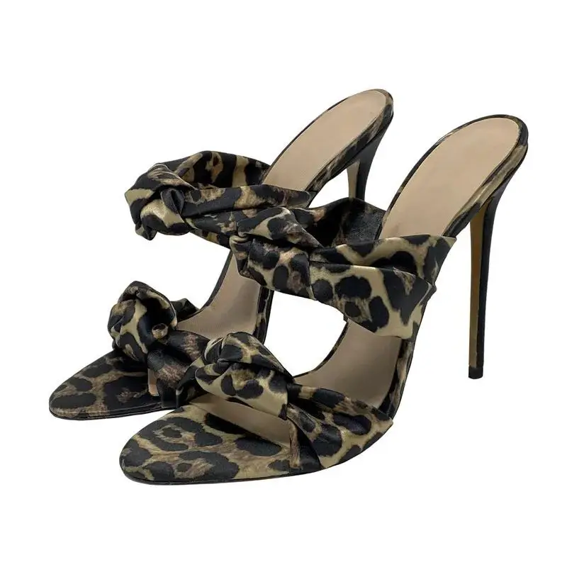 

MKKHOU Fashion Pumps New High Quality Handmade Custom Shoes Satin High Heel Sandals Slippers Modern Women Shoes Open Shoes
