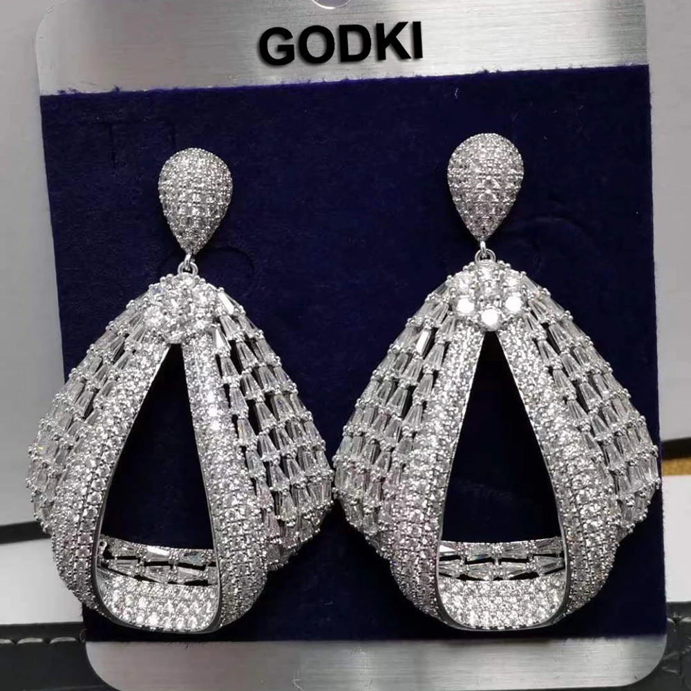 

GODKI модные большие серьги-кроссоверы для женщин, богемные серьги, геометрические серьги-капли 2023, Brincos, женские модные украшения «сделай сам»