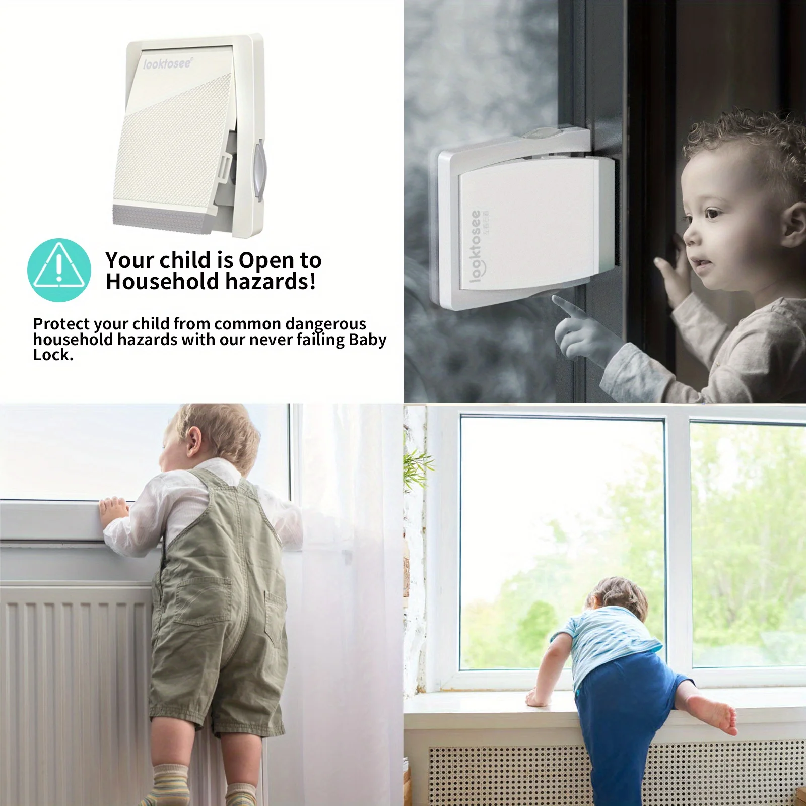 Child Proof Window Sliding Door Lock, Baby Fall Prevention Door Window Safety Lock, Protect Kid Out of Danger at Home