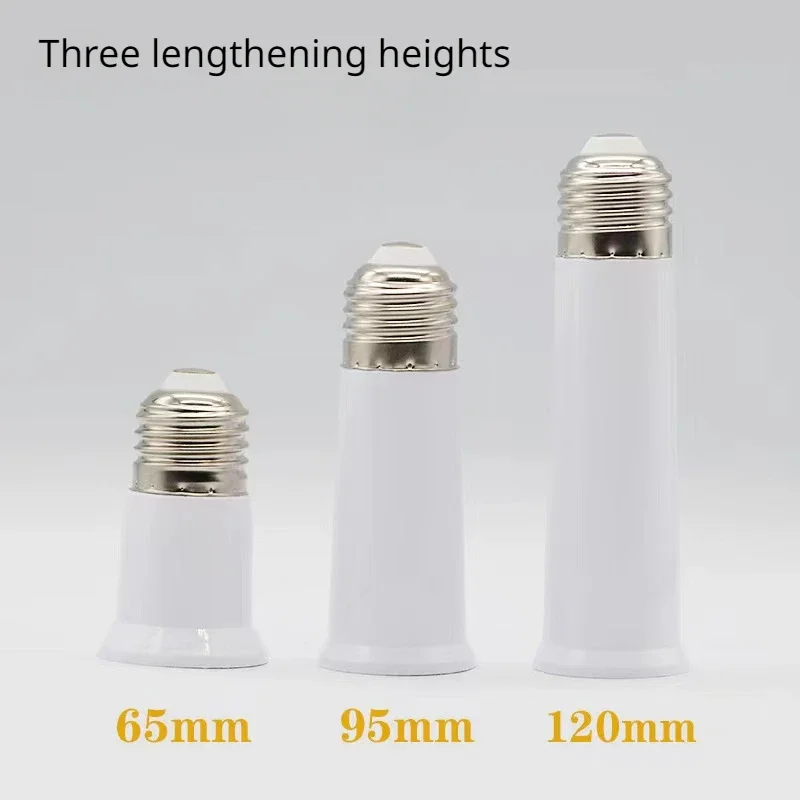 1pc 65mm 95mm 120mm E27 to E27 Extender Lamp Holder Base Bulb Extend Extension Socket Adapter LED Light Adapter Converter