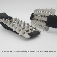 Snow Non-slip Shoe Cover Stainless Steel Anti Camping Shoes 10/26 Teeth Cover Ice Gripper Ice Climbing Spikes Snow Claw Crampons