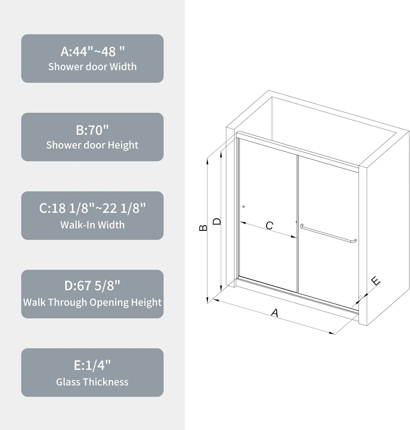 Double Sliding Shower Door, 44