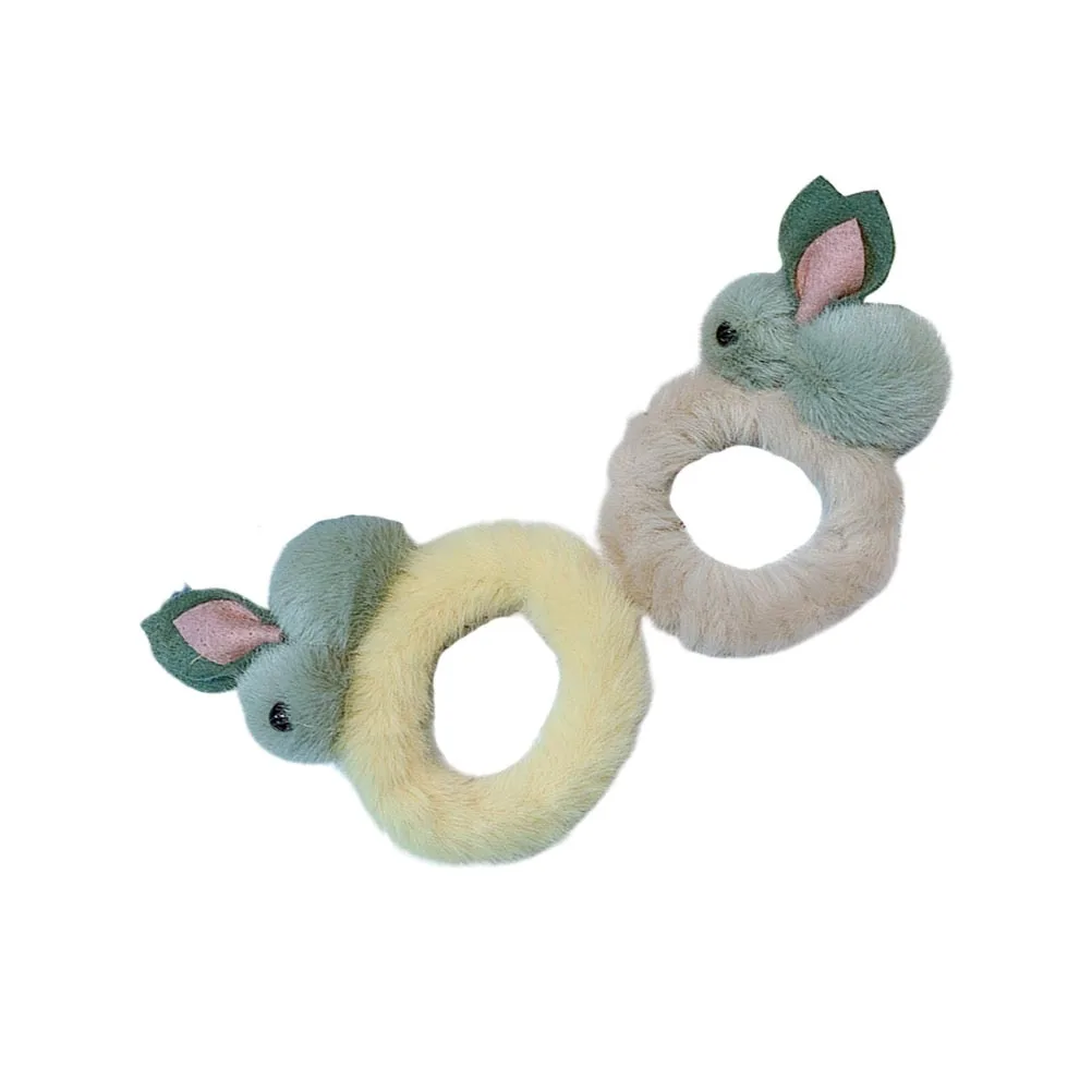 

2Pcs Colorful Rabbit Hair Bands High Quality Craftsmanship Stretchable Hair Ties for Women Girls Casual Wear Style