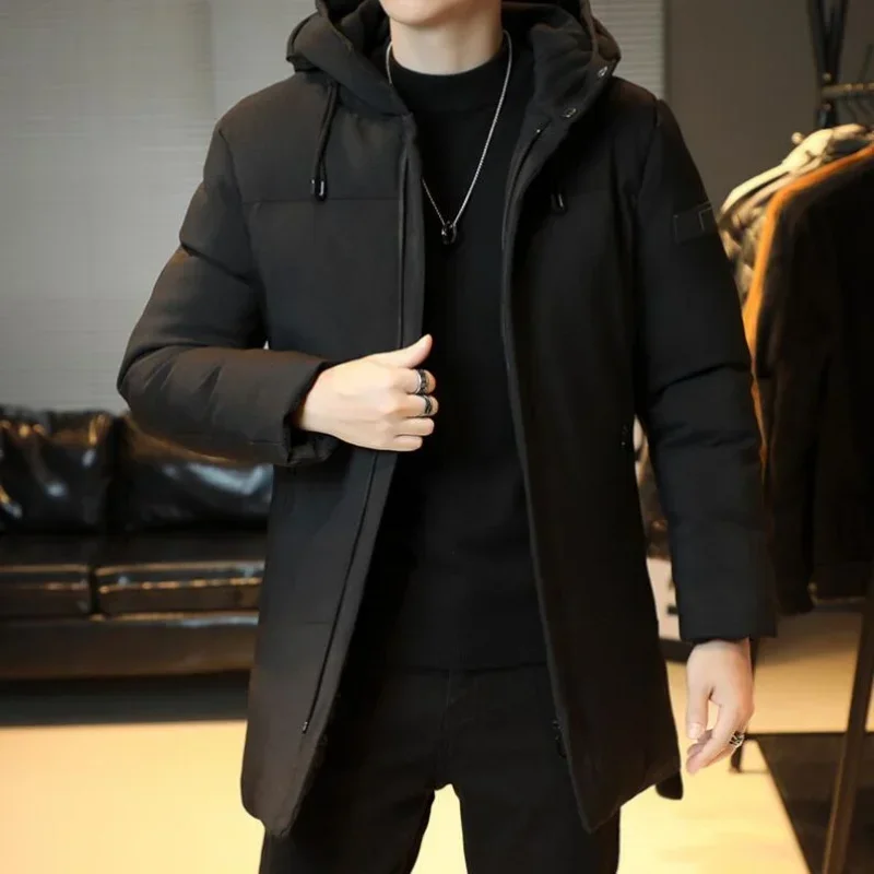 2023 Men's Windproof Cotton Coat Winter Thickened Cotton Winter Jacket 2023 Men's Coat with Hood Stand-Up Collar Warm Men's