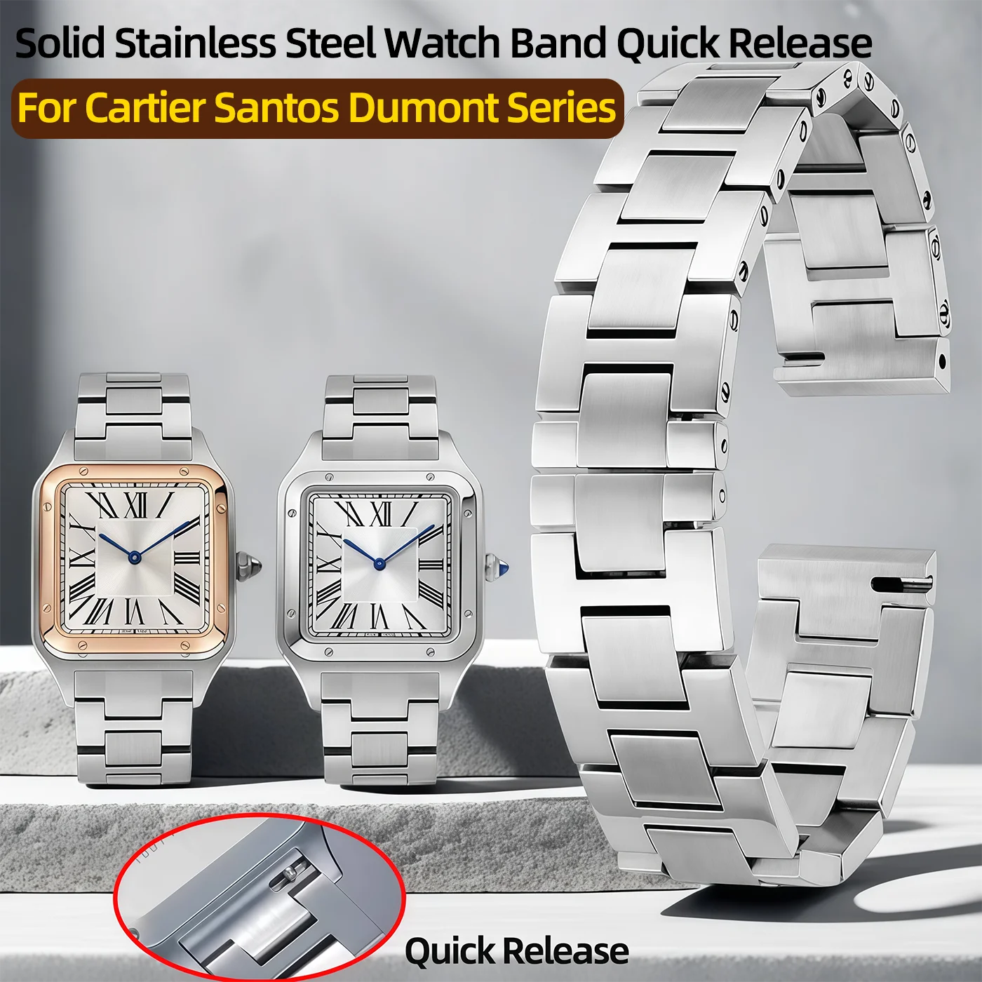 175mm-solid-stainless-steel-watch-band-quick-release-for-cartier-santos-dumont-series-unisex-fine-steel-metal-strap