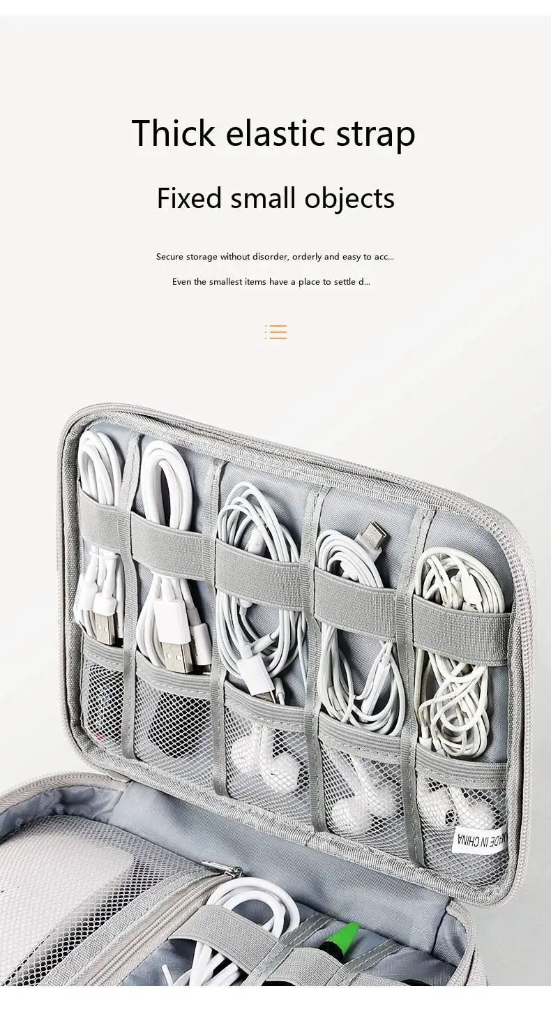 Aufbewahrungstasche für digitales Zubehör, große Kapazität, wasserdichte Organizer-Tasche für Kabel und Kopfhörer – Detail 9