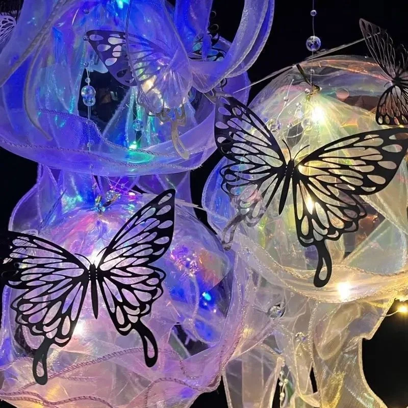 72Pcs 3D Hollow Butterfly Creative Wall Sticker With Glitter For DIY Wall Stickers Modern Wall Art Home Decorations DIY Gift
