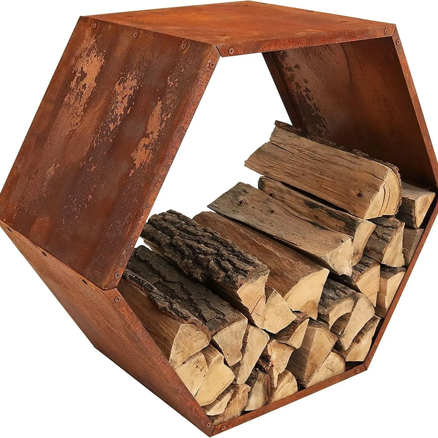 Directly from the manufacturer Outdoor hexagonal heavy log frame Log frame modeling single layer simple wood storage rack