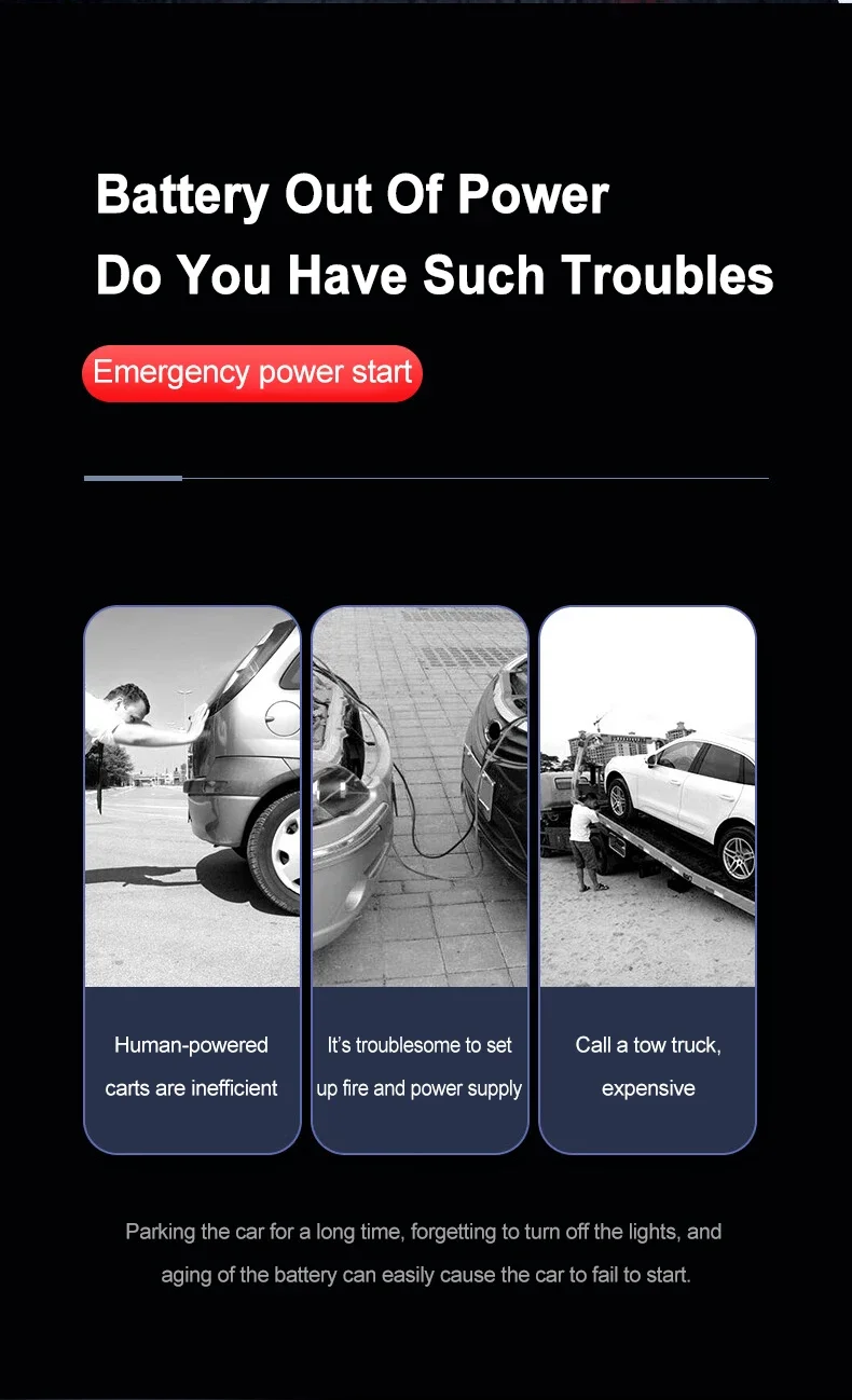 سيارة الانتقال كاتب 2000A شاحن بطارية قوة البنك في حالات الطوارئ الداعم لبدء 12 فولت البنزين والديزل المركبات