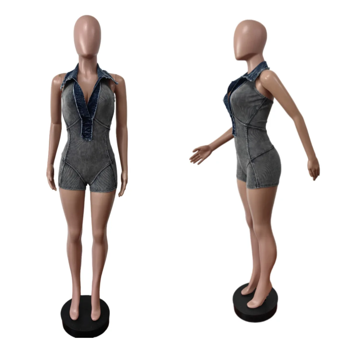 

Комбинезоны женские джинсовые комбинезоны шорты комбинезоны без рукавов эластичные потертые карманы сексуальные короткие брюки цельные шорты