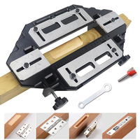 Door Hinge Jig,Woodworking Hole Opener Slotting Locator Aluminum Alloy Door Hinge Installation Kit for Door Lock Installation