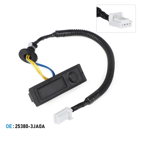 253801 AA0A para Nissan Pathfinder 13-19 interruptor de liberación de maletero 25380-1AA0A negro ABS puerta trasera de coche abridor de interruptor de puerta trasera