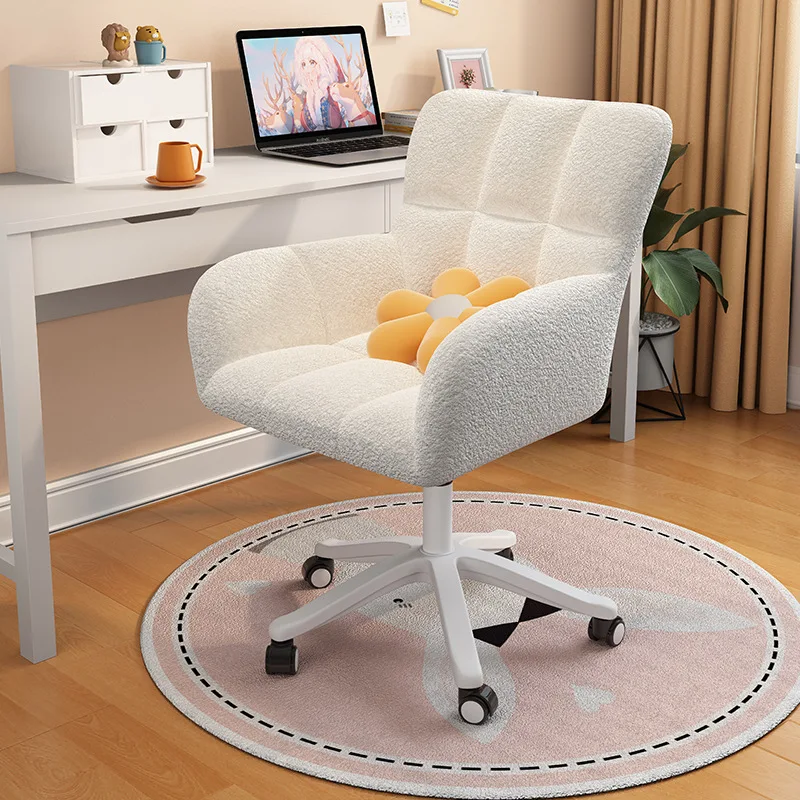 

Удобное офисное кресло с поворотным механизмом, стул для макияжа, табурет для девичьей спальни, компьютерный стул для студентов