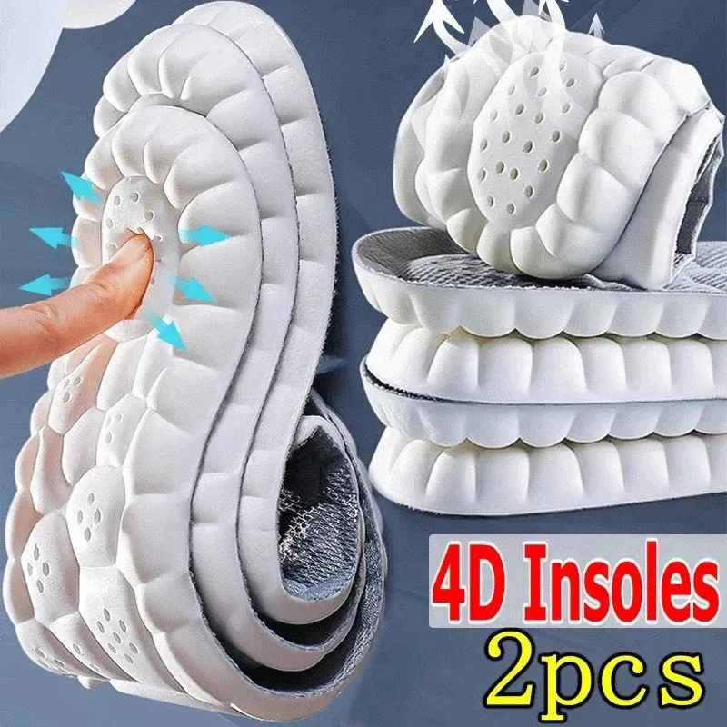 Plantillas 4D Cloud Technology Súper Cómodas de Espuma Viscoelástica para Hombres y Mujeres, Soporte de Arco, Masaje, Plantillas para Zapatos