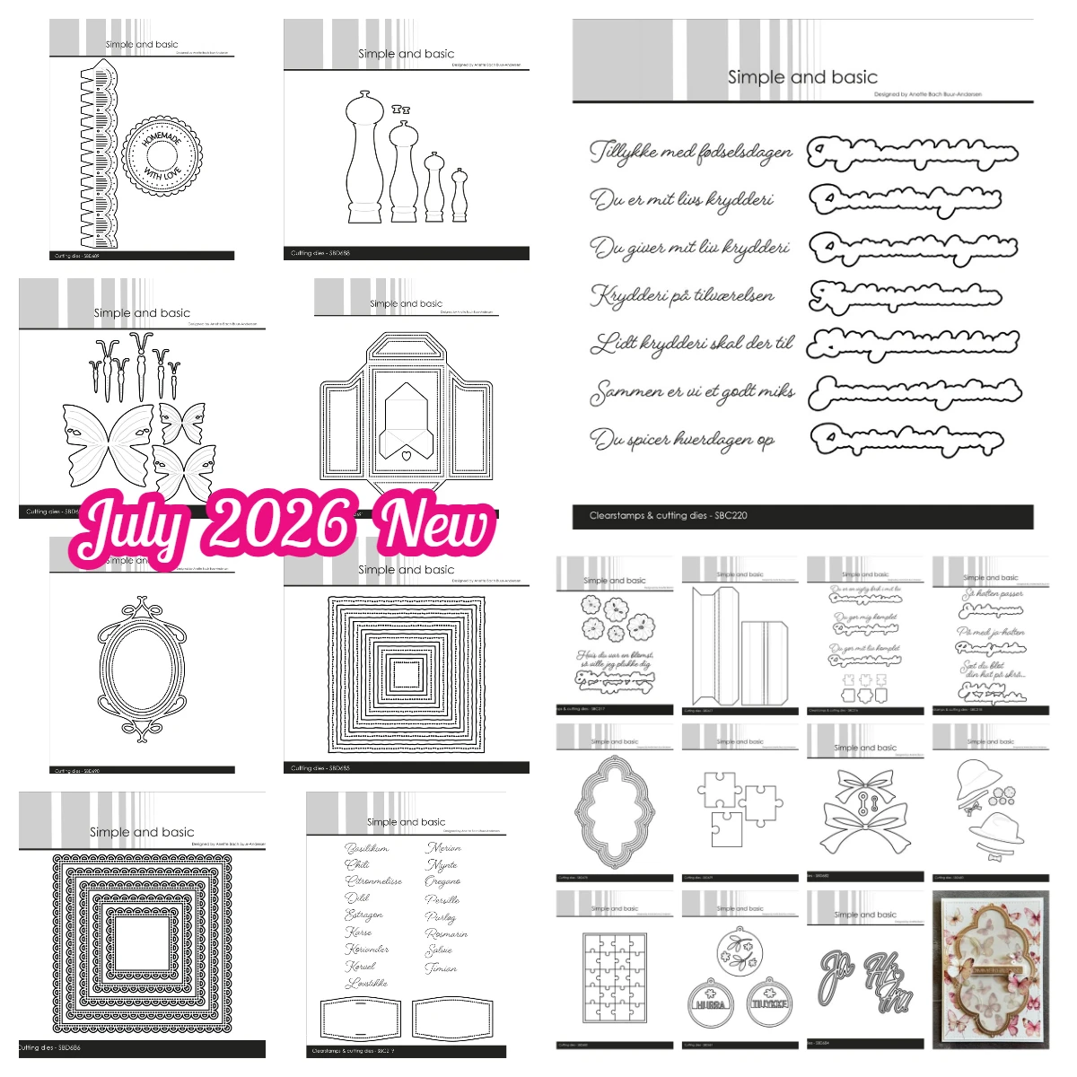Simple and Basic Small Bag Salt & Pepper Mills Butterflies Metal Cutting Dies and Stamps for DIY Scrapbook Diary July 2026 New