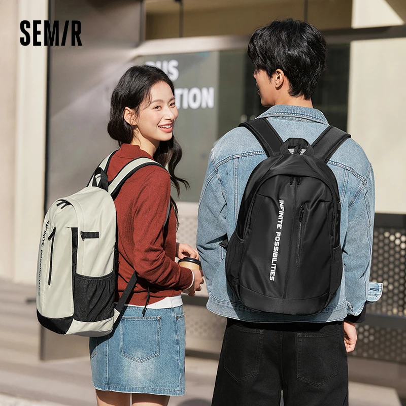 Semir Men Outdoor Backpack 2025 Large Capacity Colorblock Camping Bag for Hiking Sports and Trendy Couple Looks