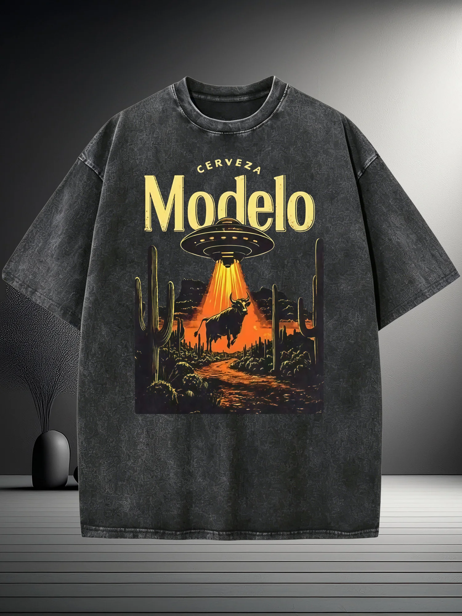 New Wash T-Shirt: Vintage Universe Escape: Cerveza Modelo Desert Adventure T-Shirt - 100% Comfortable and Stylish
