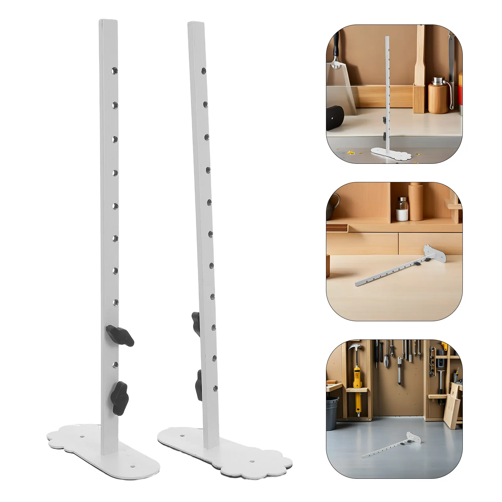Adjustable Metal Pegboard Tabletop Stand Set – 2pcs Desktop Display Shelf for Workshop, Studio & Office Organization