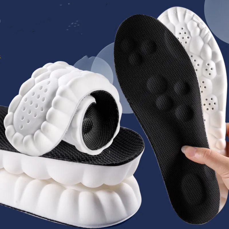 4D Sports Shoes Insoles Super Soft Running Insole for Feet Shock Absorption Baskets Shoe Sole Arch Support Orthopedic Inserts