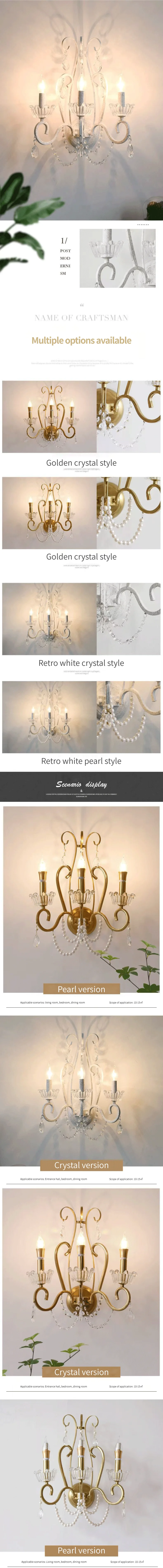 American Retro E14 LED Chandelier Pastoral White Metal