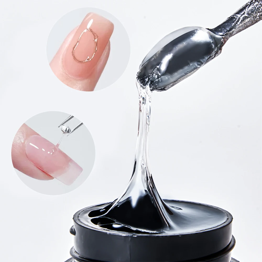 1Jar(5/8/19g) Semi-Solid Nail Glue Gel For DIY False Nail Tips/Rhinestone Decors/Magic Powder Model Strong Adhesive No-Wipe Gel*