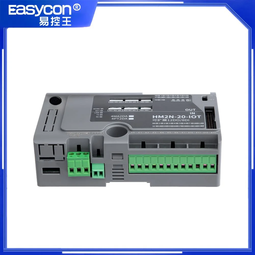 HM2N-20MR-4AD-2DA With Analog/ 12DI 8DO 4AI 2AO PLC CNC Controller Compatible with FX2N FX1N PLC