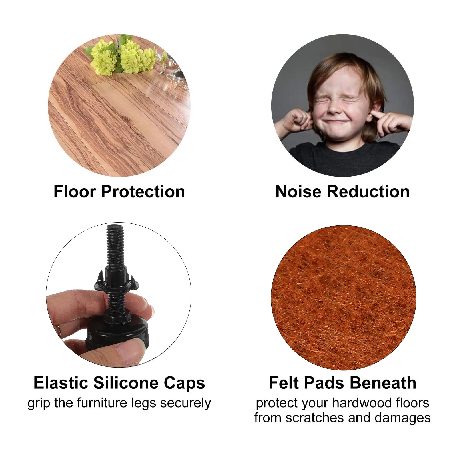 

4 Sets Cabinet Legs Felt Table Chair Extenders Adjustable Furniture Levelers Durable Wear Resistant Leveling Feet For Wooden