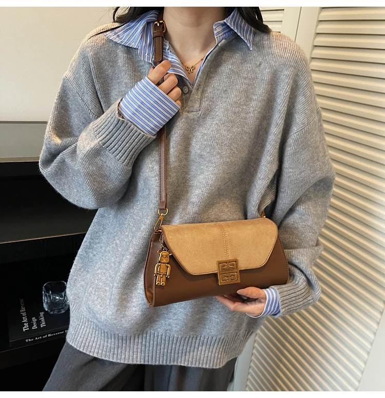 

Изысканно-шикарная новинка 2024 года, женская роскошная брендовая кожаная сумка через плечо, известный дизайнер, повседневная, популярная, простая