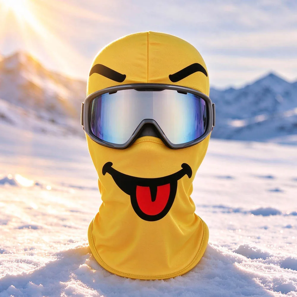 Funny yellow tongue face balaclava image