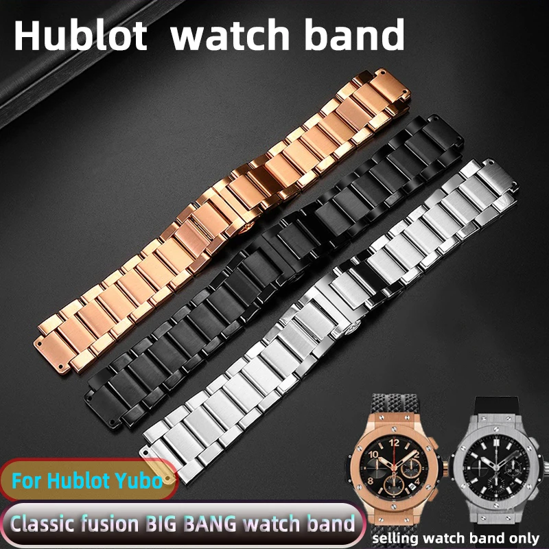 27X19mm men's watch band for Hublot Metal strap Yubo watch Classic fusion BIG BANG  steel watch chain stainless steel wristband