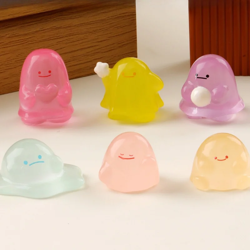 Pokemon idem resina bonito brilho no escuro anime ornamento diy chaveiro micro-amanhos acessórios casa desktop decoração do carro