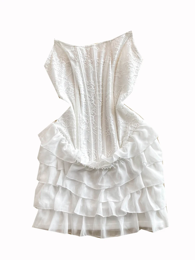 Vestido de Verão F com Cintura Ajustada em Estilo de Saia em Camadas, Respirável e gável à Pele, Modelo A-line