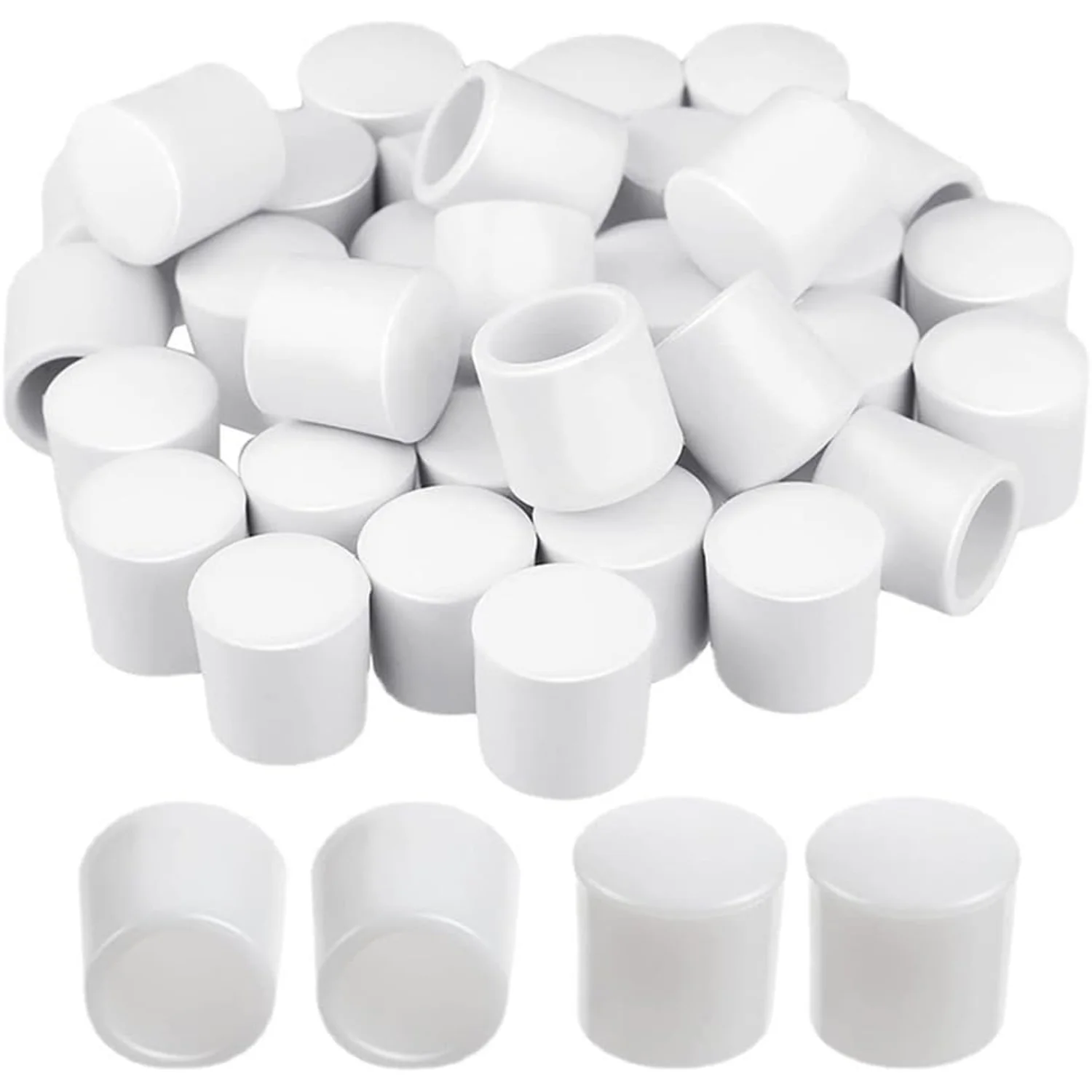 24 Pcs  Rubber Door Stop Stud  Tips \u2013 Doorstopper Bumpers, Springe  End Caps for Wall & Floor Protection \u2013  Size (Whit