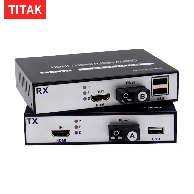 HDMI-compatible to Fiber Optic Video Extender Converter KVM(HDMI-compatible+USB)To Fiber Mouse and keyboard 1080P 20KM Extender