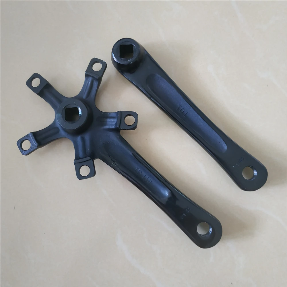 110 BCD Folding Bike 5-Arm Crank 165/170 MM Road Bicycle 5 Blots Aluminum Alloy Crankset MTB Parts Black Color