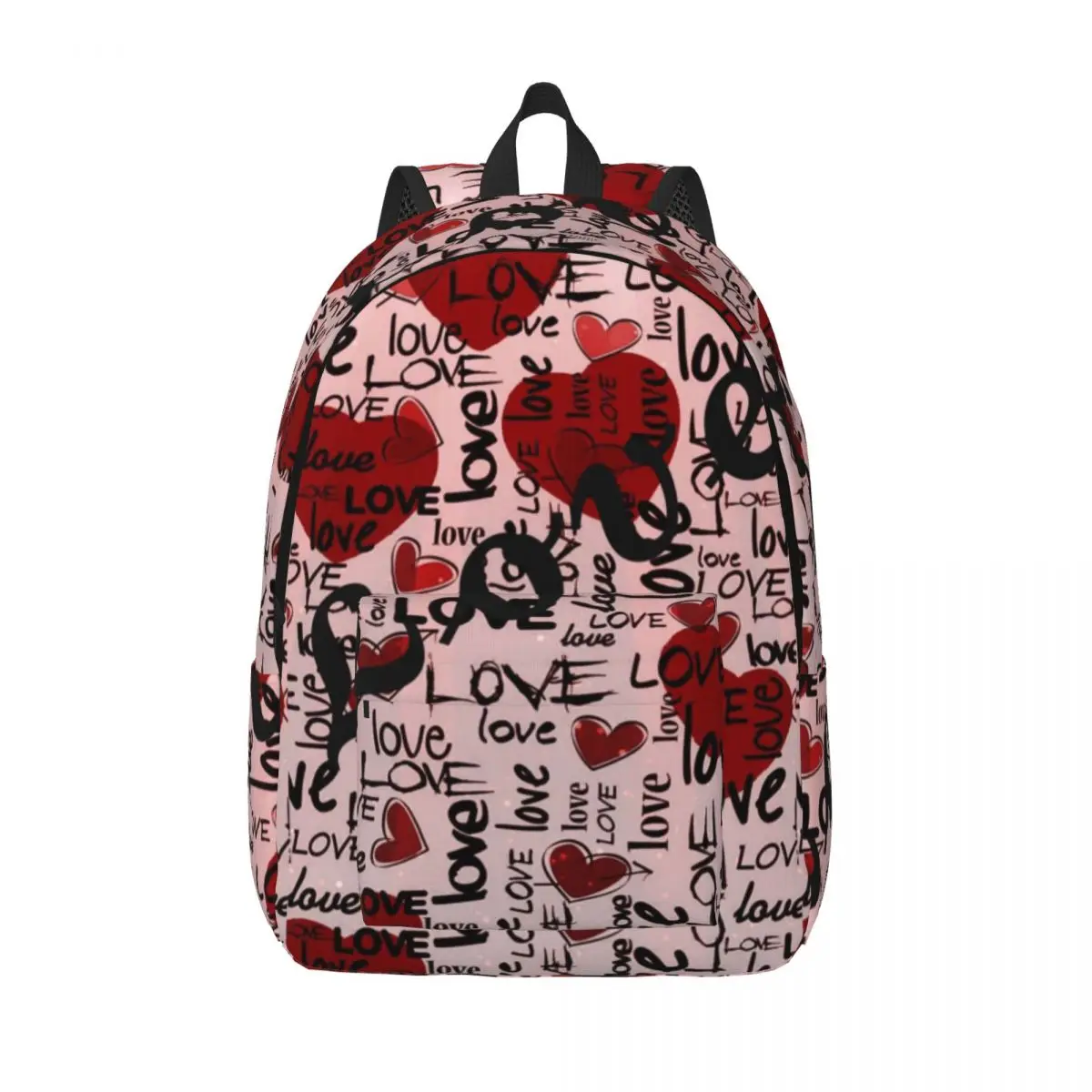 Love Kiss Red Lips Red Lip Print Backpack for Men Women Teenage High School Hiking Travel Daypack Laptop Canvas Bags Lightweight