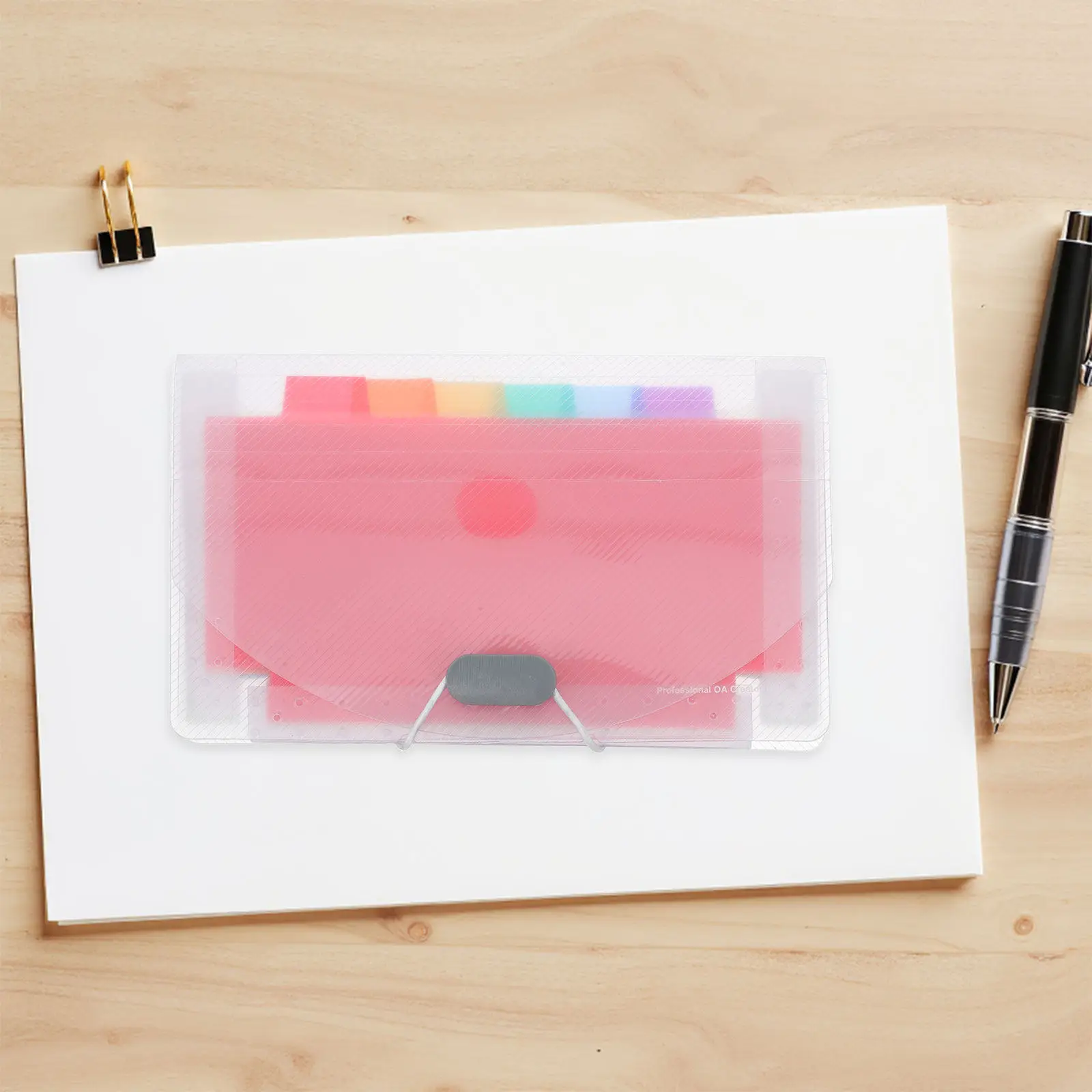 

2Pcs Waterproof Document Folder Organizer Plastic Accordion Mini Expanding File Folder Receipt Holder Portable Clear File