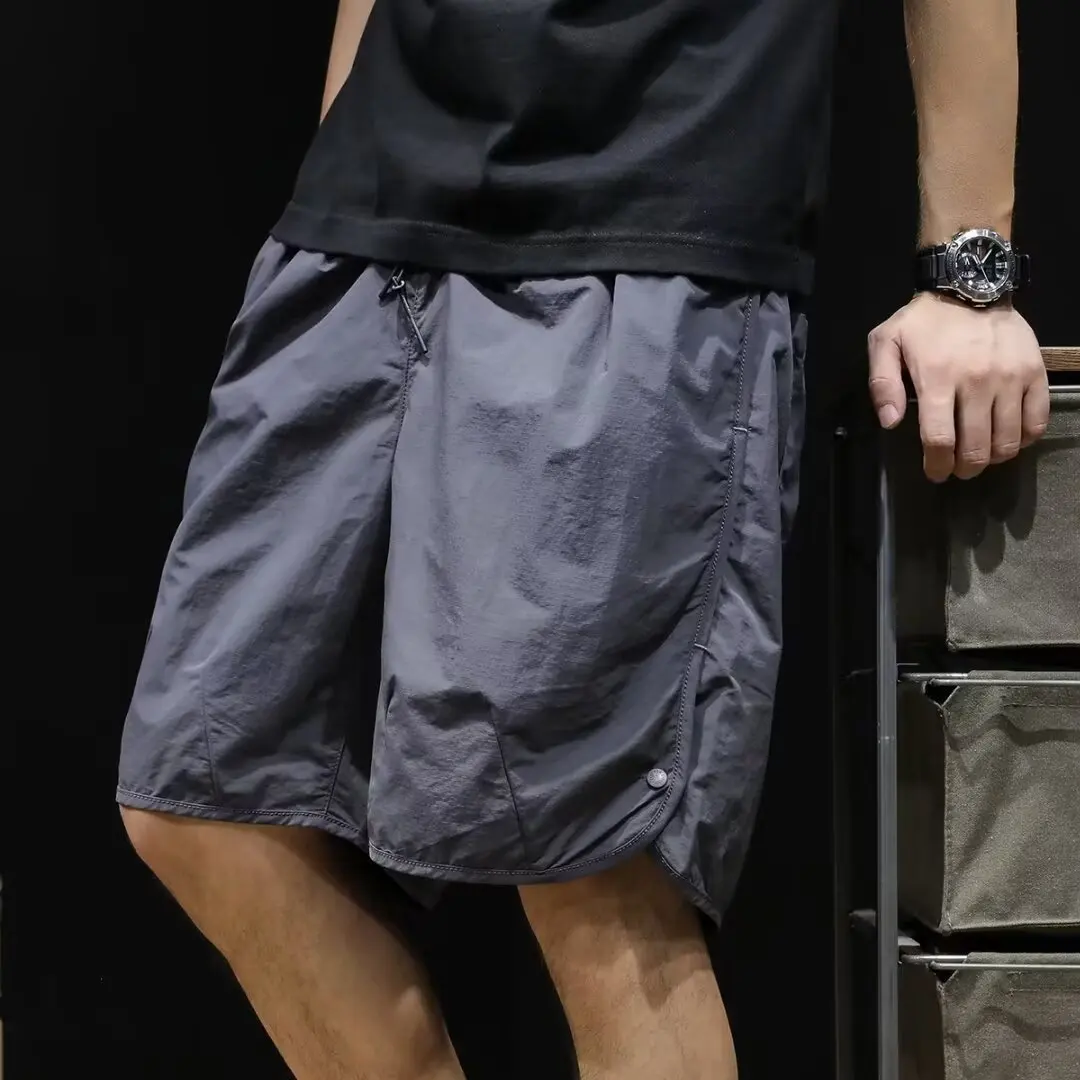 

Американская рабочая одежда в стиле ретро, мужские летние свободные брюки большого размера, модные брендовые пуговицы, пять деталей, Qui Dry, тонкие повседневные orts