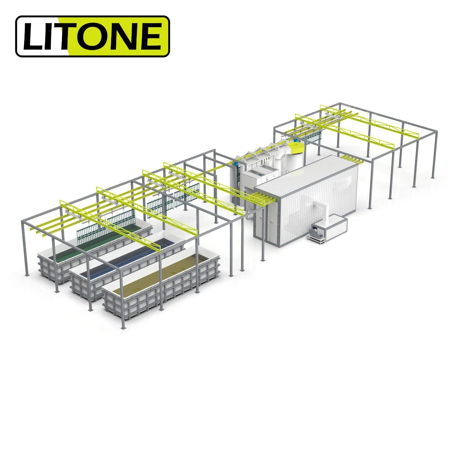 Automatic Low Energy Consumption Electrostatic High Voltage Dry Filter Stainless Steel Powder Coating Paint Spray Booth System