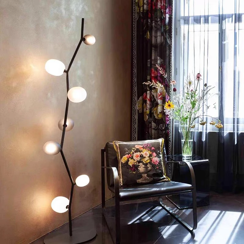 Nordic designer digital glass molecule bedside desk desk lamp bedroom living room exhibition hall cafe floor lamp