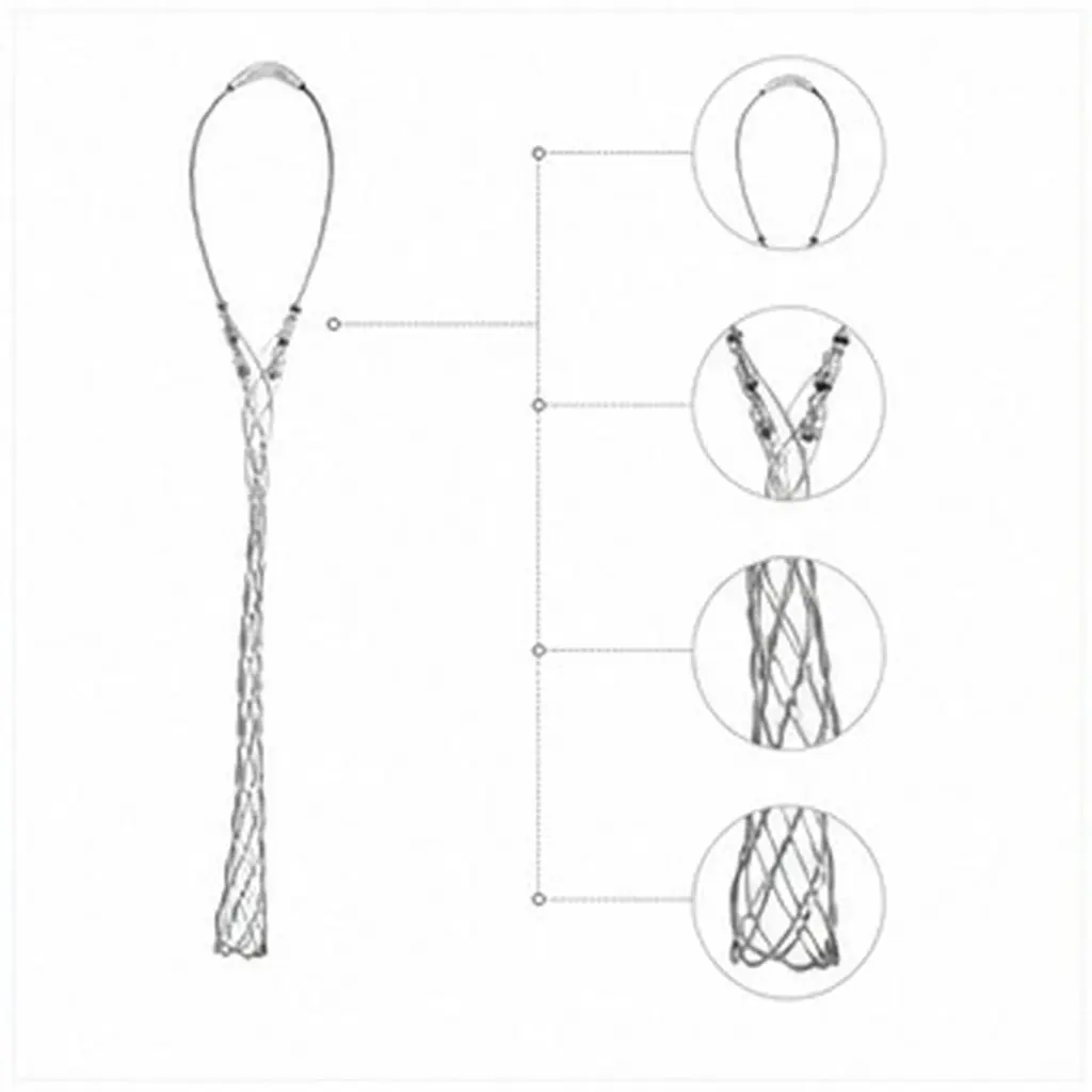 Mesh Grip Cable Puller Tool Smooth Jacket Fiberglass Stainless Steel Heavy Duty Anti-Slip Wire Pulling Auxiliary for Wall Wiring