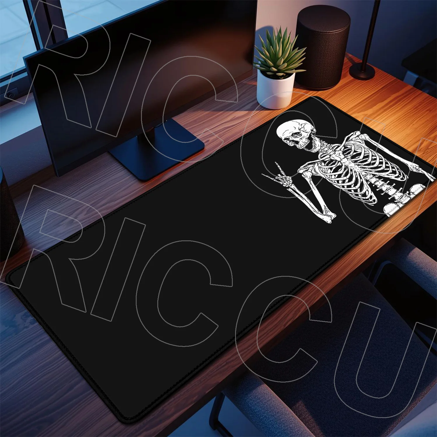 XXL HD Print Dark Skull Desk M - Desk Setup Anime recension och pris