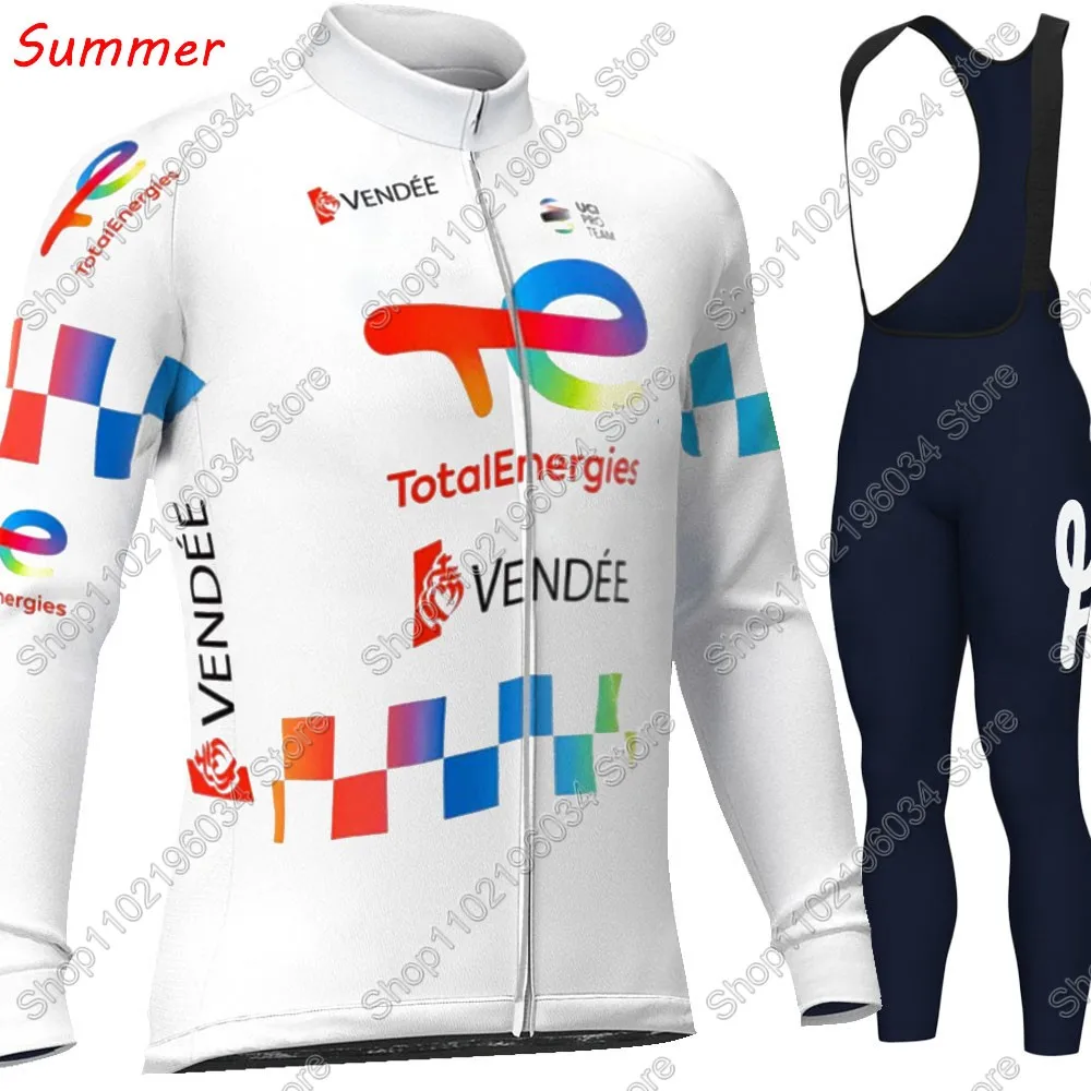 Total Energies 2025 فريق الدراجات جيرسي مجموعة الصيف الشتاء ملابس رسمية طويلة الأكمام الدراجة الجبلية الطريق السراويل مريلة Ciclismo #4