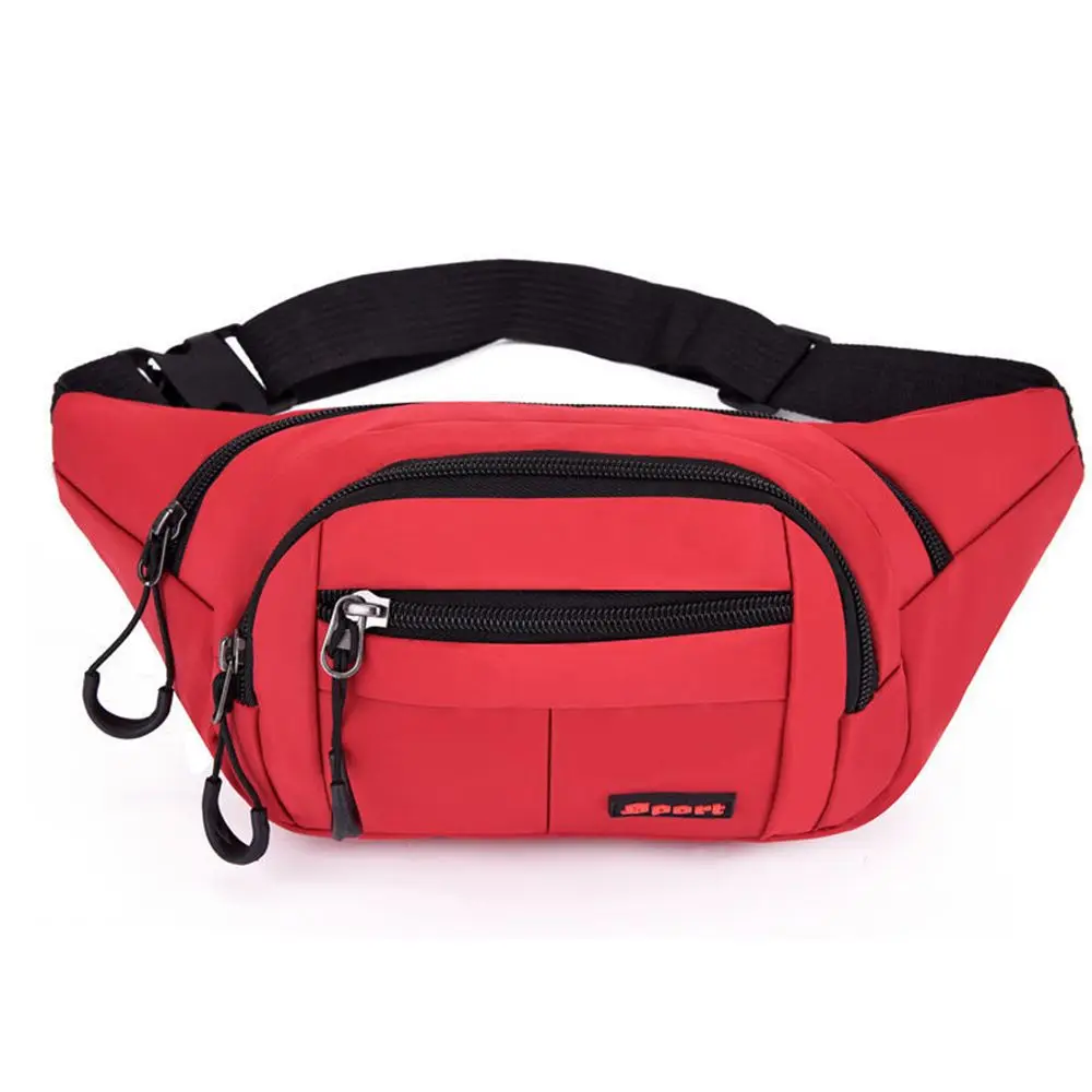 Waterproof Leisure Wallet Female Oxford Cloth Solid Color Waist Packs Shoulder Bag Phone Bag Sports Bag